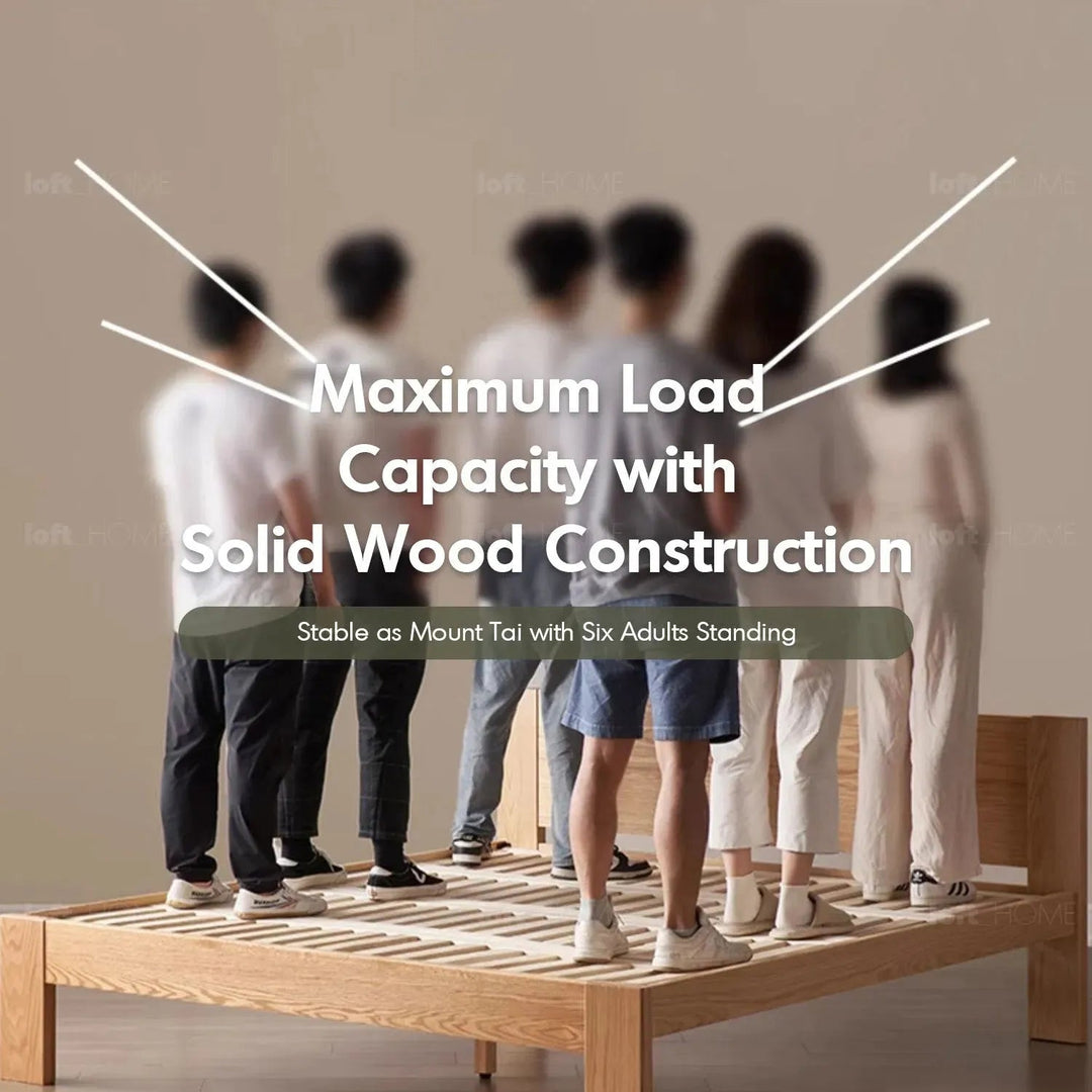 Scandinavian Oak Wood Platform Bed NOVELLA