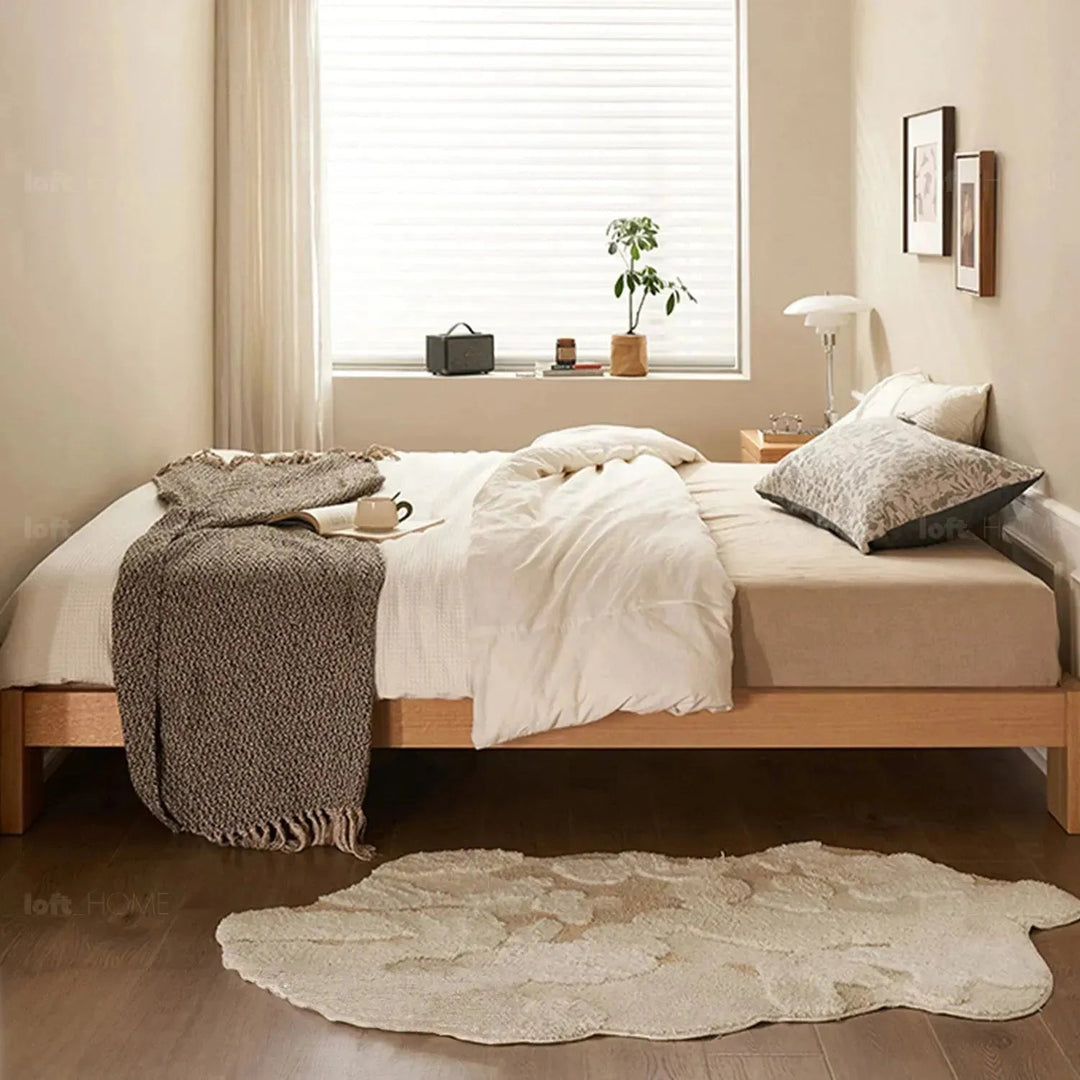 Scandinavian oak wood platform bed novella detail 6.