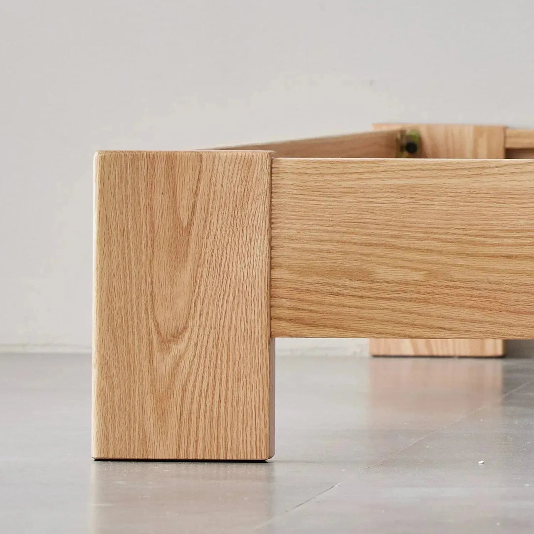 Scandinavian Oak Wood Platform Bed NOVELLA