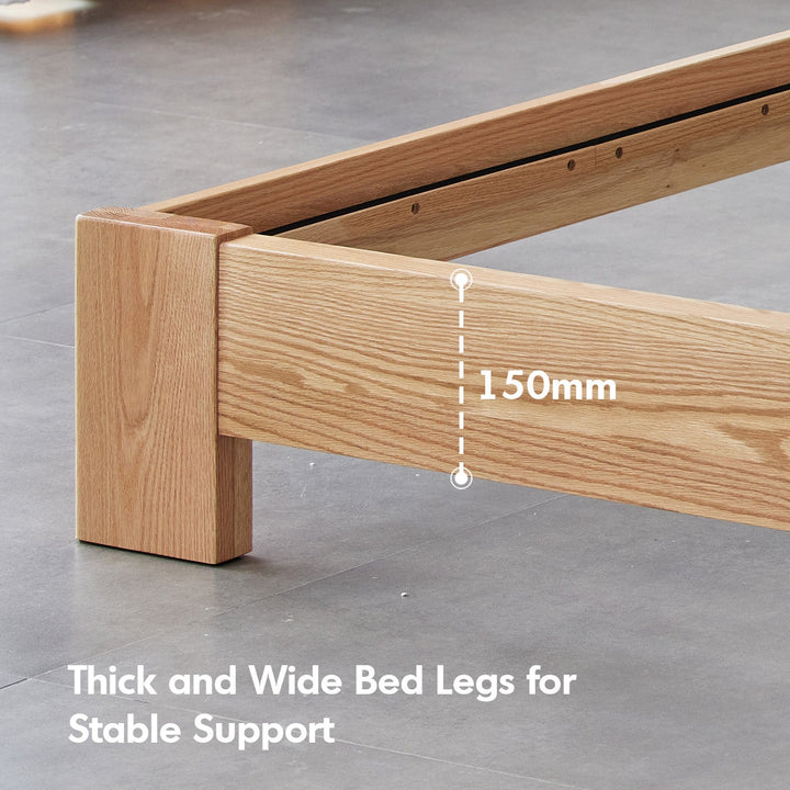 Scandinavian Oak Wood Platform Bed NOVELLA
