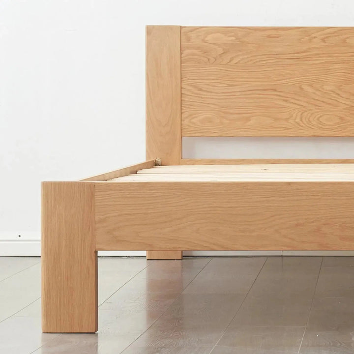 Scandinavian Oak Wood Bed VELORA
