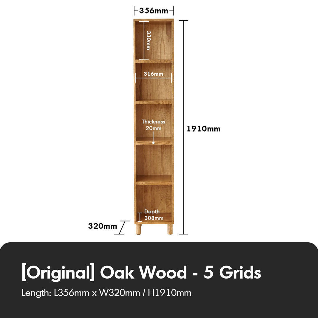 Scandinavian oak wood bookshelf gerin detail 1.