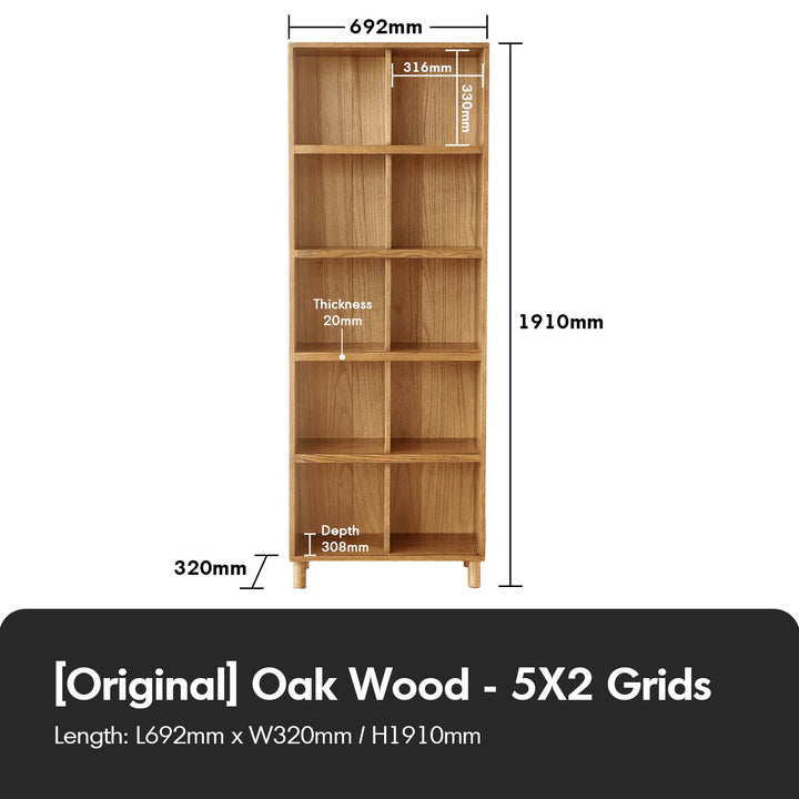 Scandinavian oak wood bookshelf gerin detail 3.