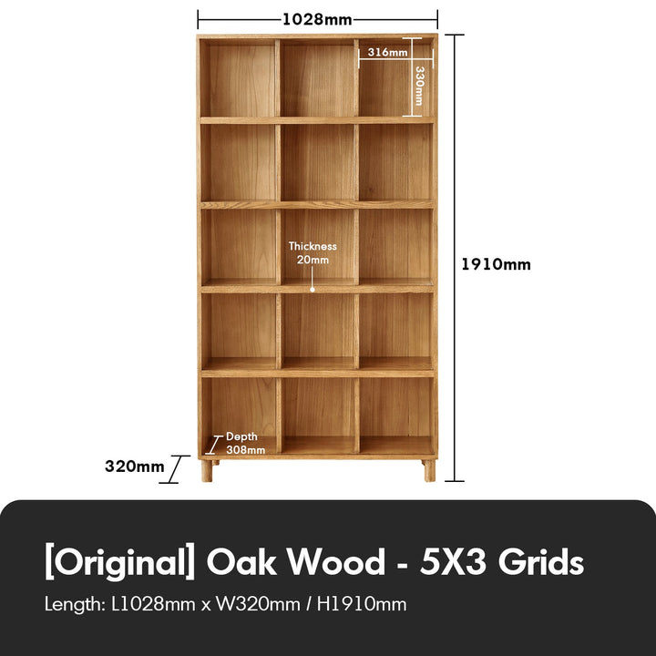 Scandinavian oak wood bookshelf gerin detail 5.