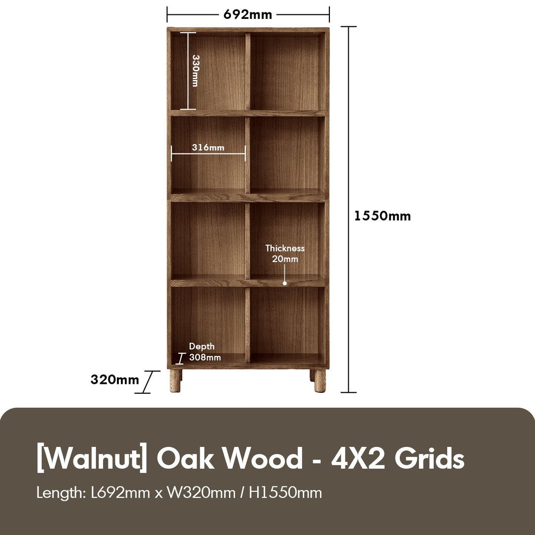 Scandinavian oak wood bookshelf gerin conceptual design.
