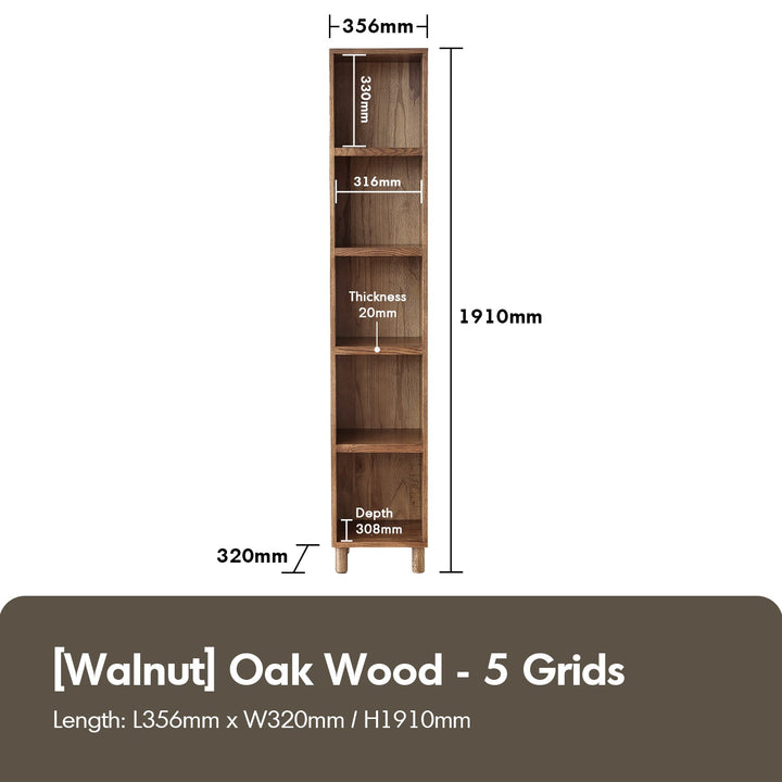 Scandinavian oak wood bookshelf gerin detail 2.