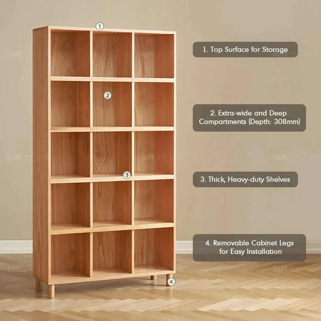 Scandinavian oak wood bookshelf gerin detail 12.