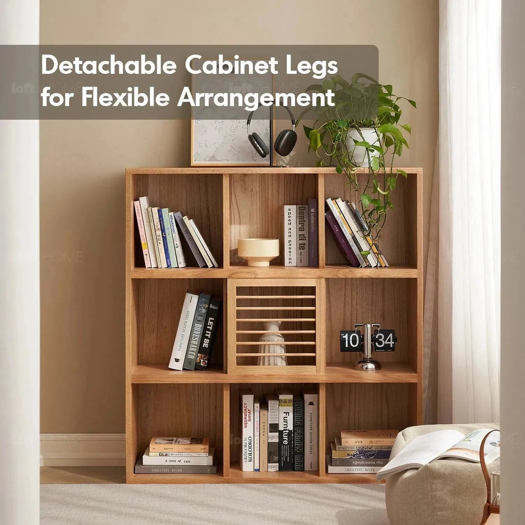 Scandinavian oak wood bookshelf gerin detail 23.