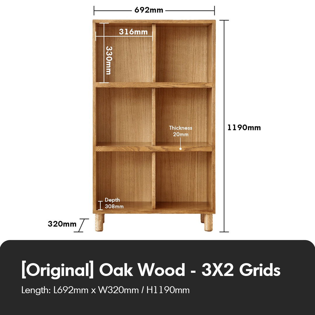 Scandinavian oak wood bookshelf gerin in real life style.