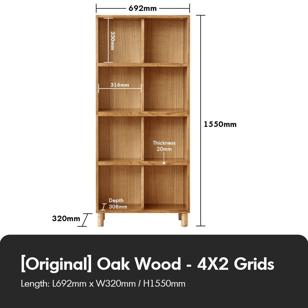 Scandinavian oak wood bookshelf gerin environmental situation.