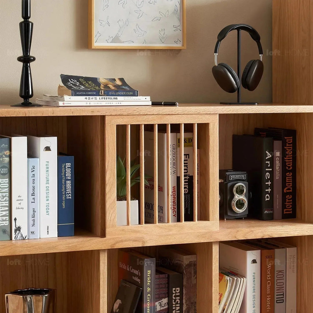 Scandinavian Oak Wood Shelf Bookshelf Optional Door GERIN