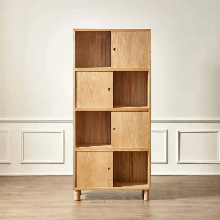 Scandinavian Oak Wood Shelf Bookshelf Optional Door GERIN