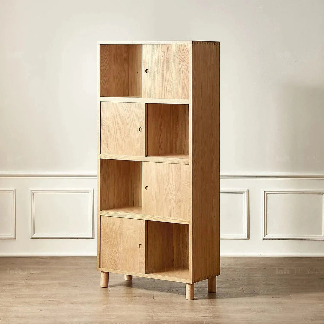 Scandinavian Oak Wood Shelf Bookshelf Optional Door GERIN