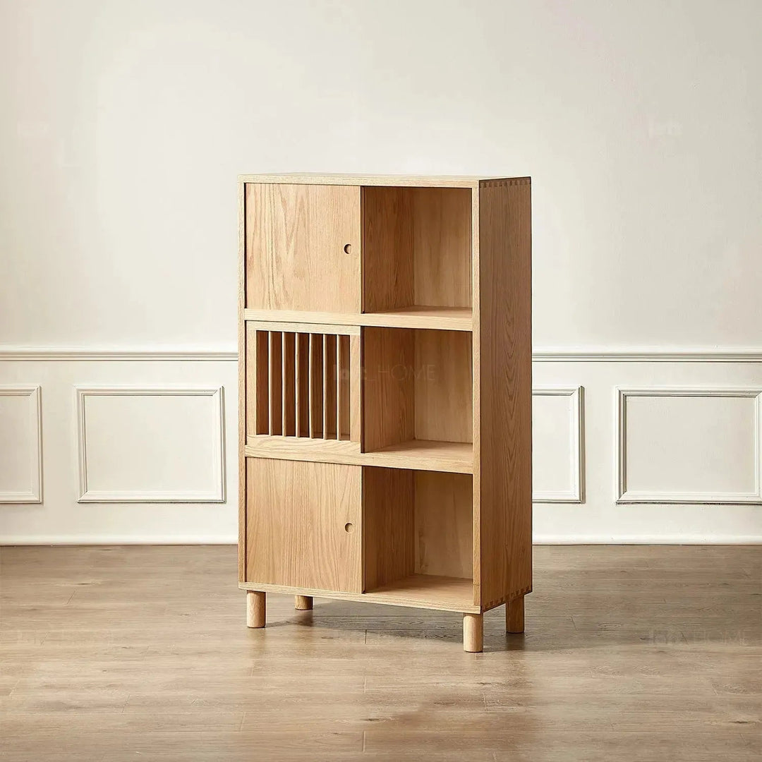 Scandinavian Oak Wood Shelf Bookshelf Optional Door GERIN