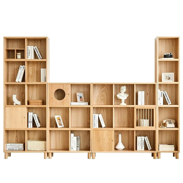 Scandinavian Oak Wood Shelf Bookshelf Optional Door GERIN