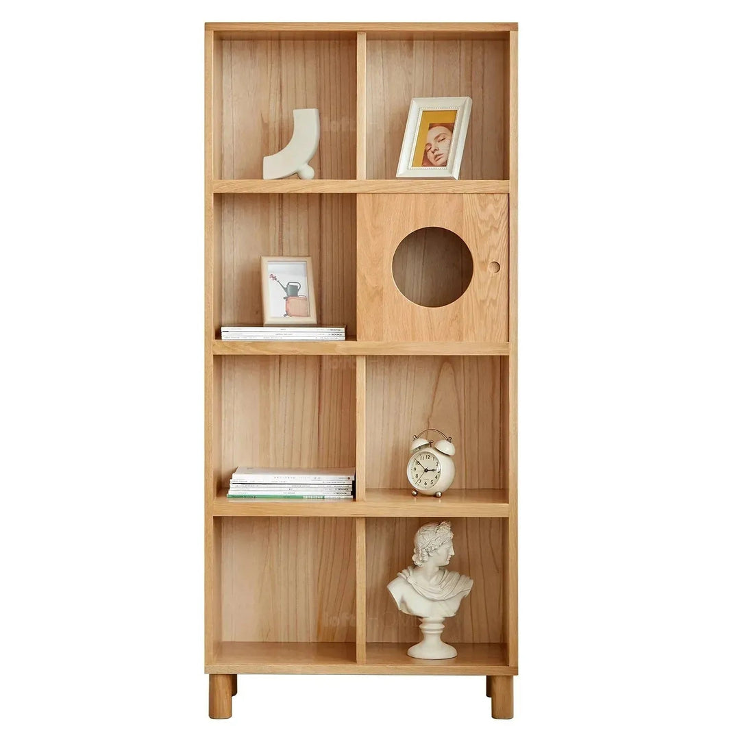 Scandinavian Oak Wood Shelf Bookshelf Optional Door GERIN