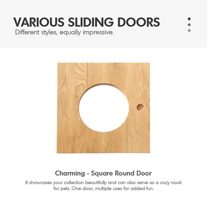 Scandinavian Oak Wood Shelf Bookshelf Optional Door GERIN