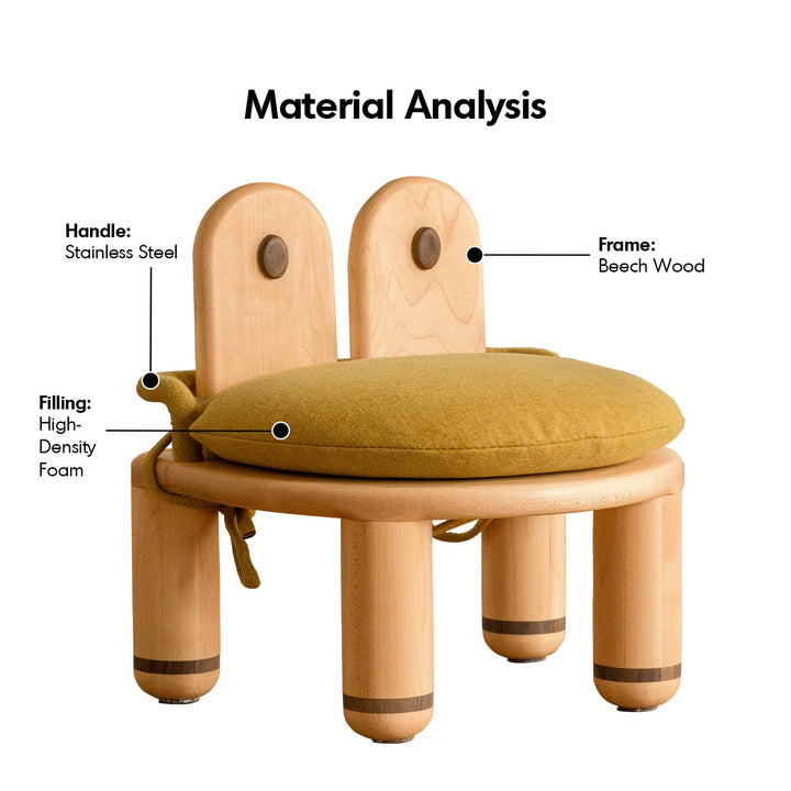 Scandinavian Beech Wood Kids Stool CRAB