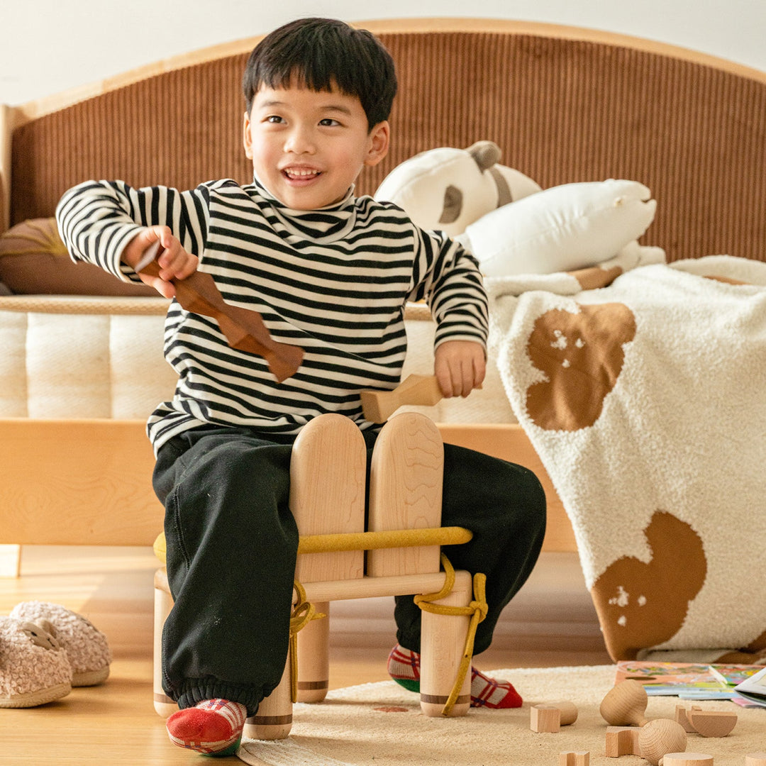 Scandinavian Beech Wood Kids Stool CRAB