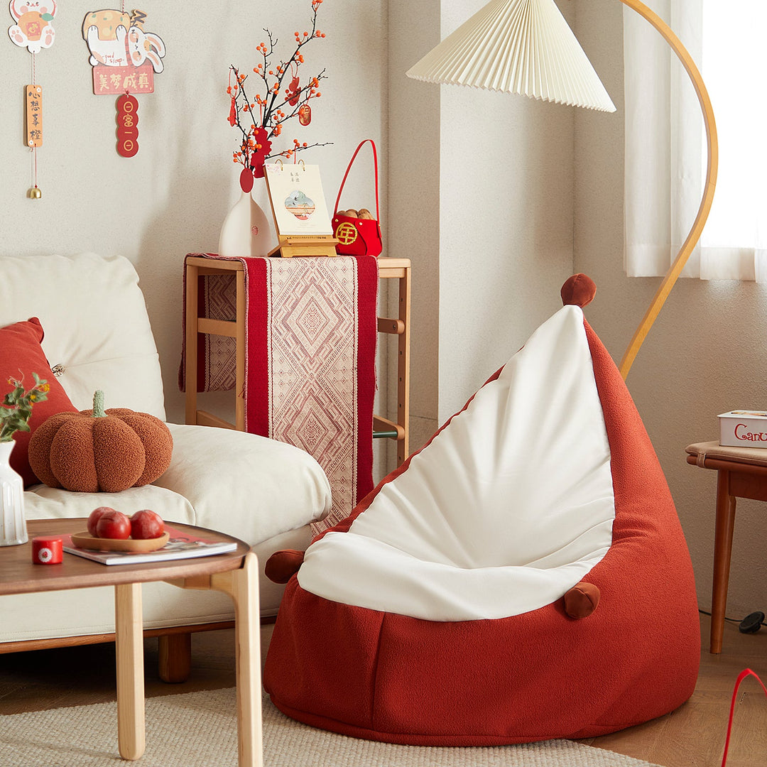 Scandinavian Boucle Fabric Bean Bag 1 Seater Sofa HEDGEHOG