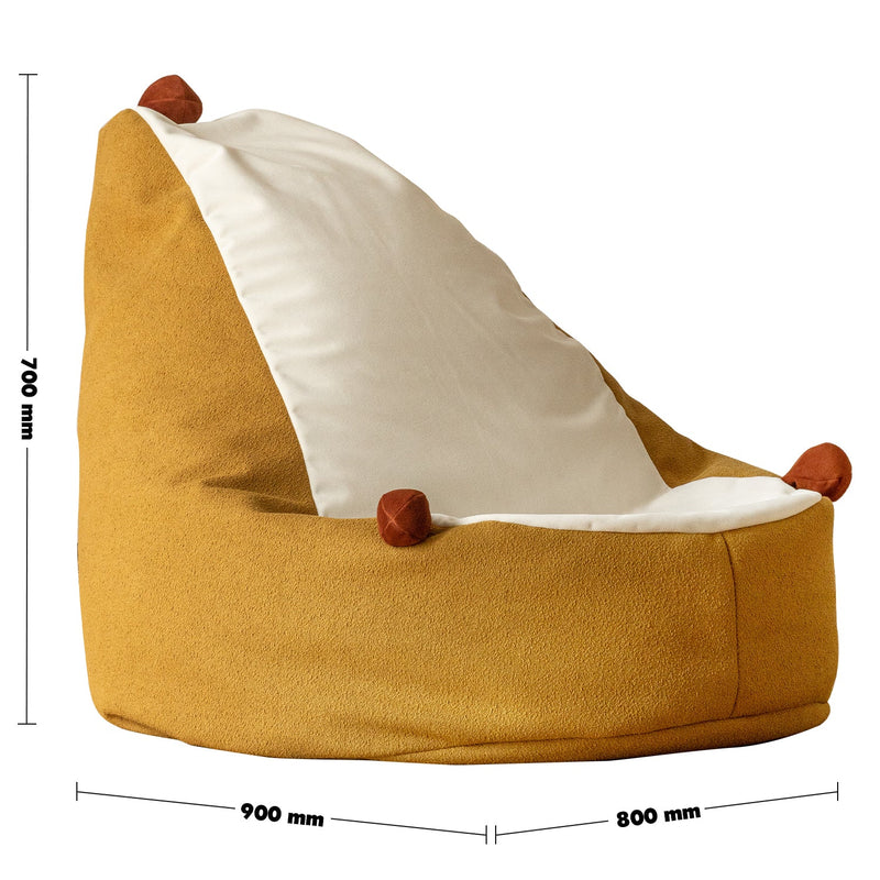 Scandinavian Boucle Fabric Bean Bag 1 Seater Sofa HEDGEHOG Size Chart