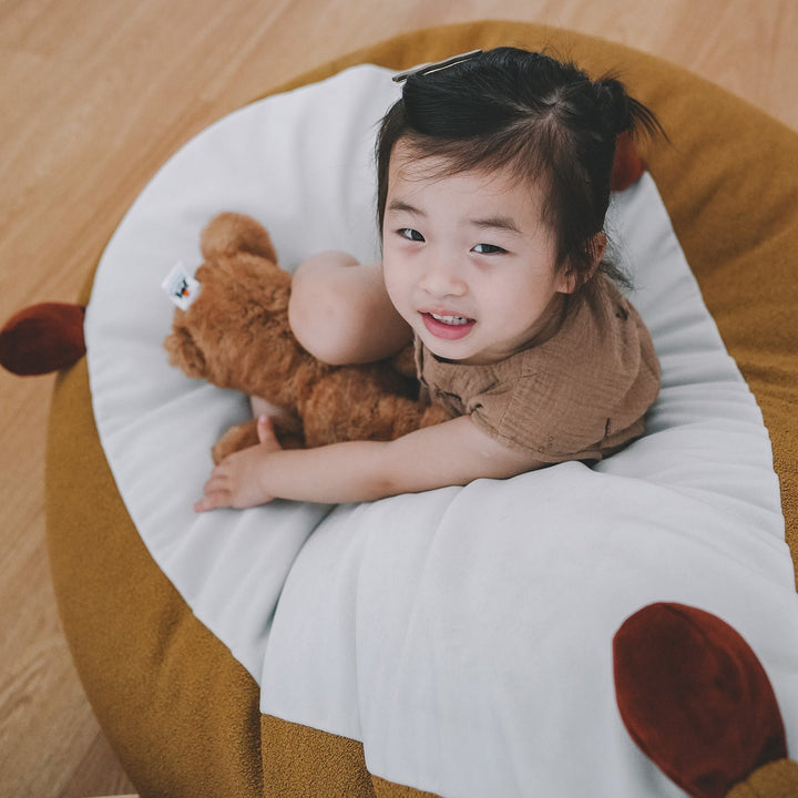 Scandinavian Boucle Fabric Bean Bag 1 Seater Sofa HEDGEHOG