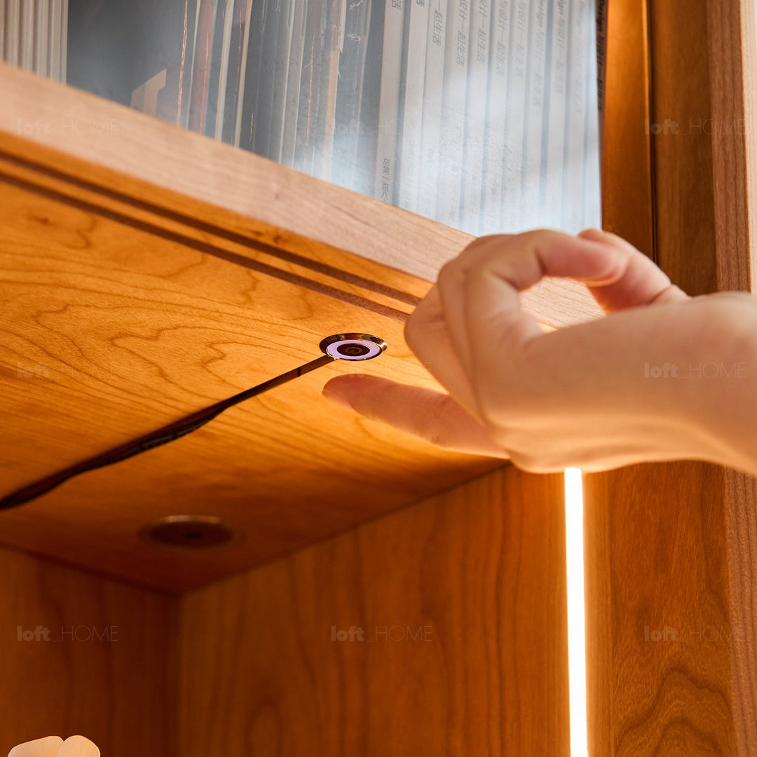 Scandinavian Cherry Wood Bookshelf Display Cabinet TIMELESS