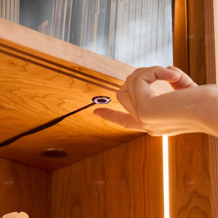 Scandinavian Cherry Wood Bookshelf Display Cabinet TIMELESS