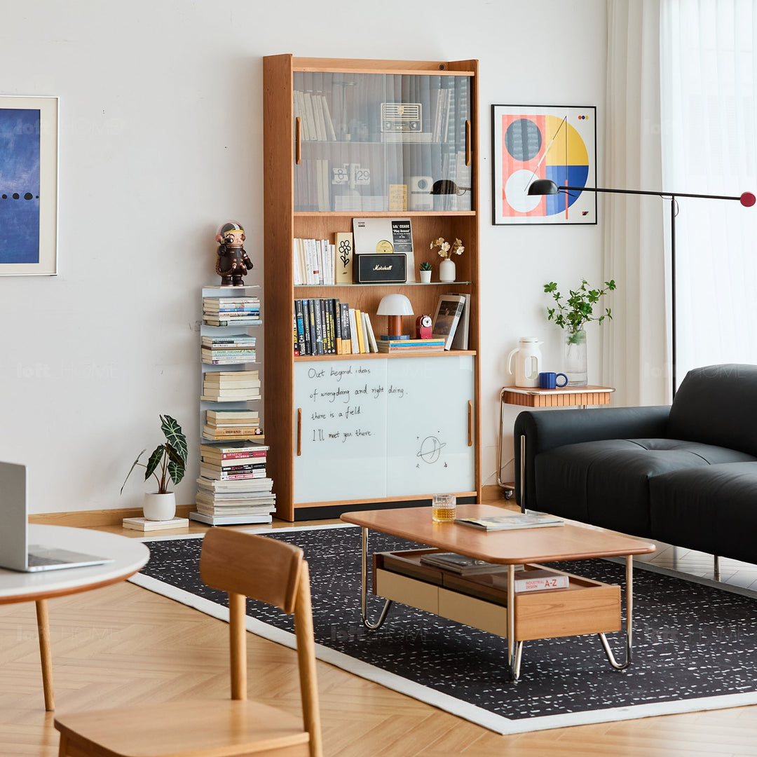 Scandinavian Cherry Wood Bookshelf Display Cabinet TIMELESS