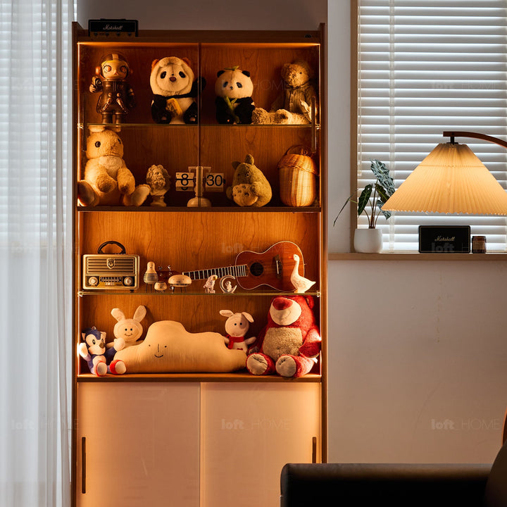 Scandinavian Cherry Wood Bookshelf Display Cabinet TIMELESS