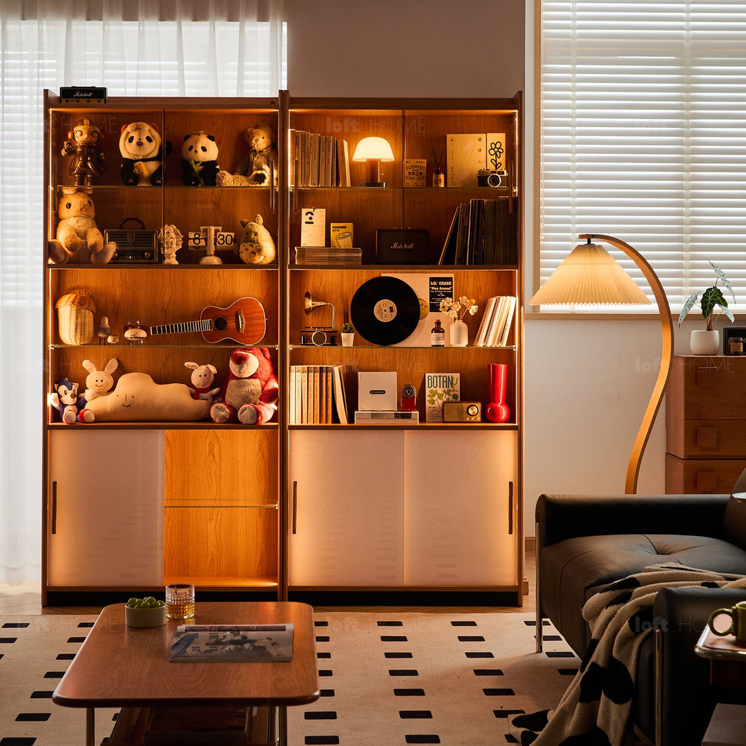 Scandinavian Cherry Wood Bookshelf Display Cabinet TIMELESS