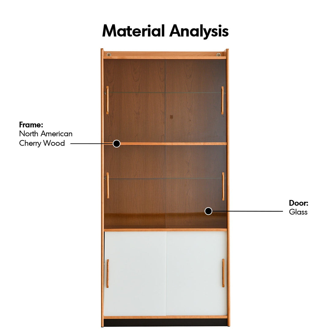 Scandinavian Cherry Wood Bookshelf Display Cabinet TIMELESS