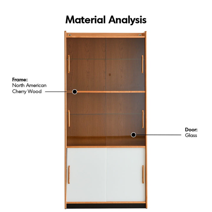 Scandinavian Cherry Wood Bookshelf Display Cabinet TIMELESS