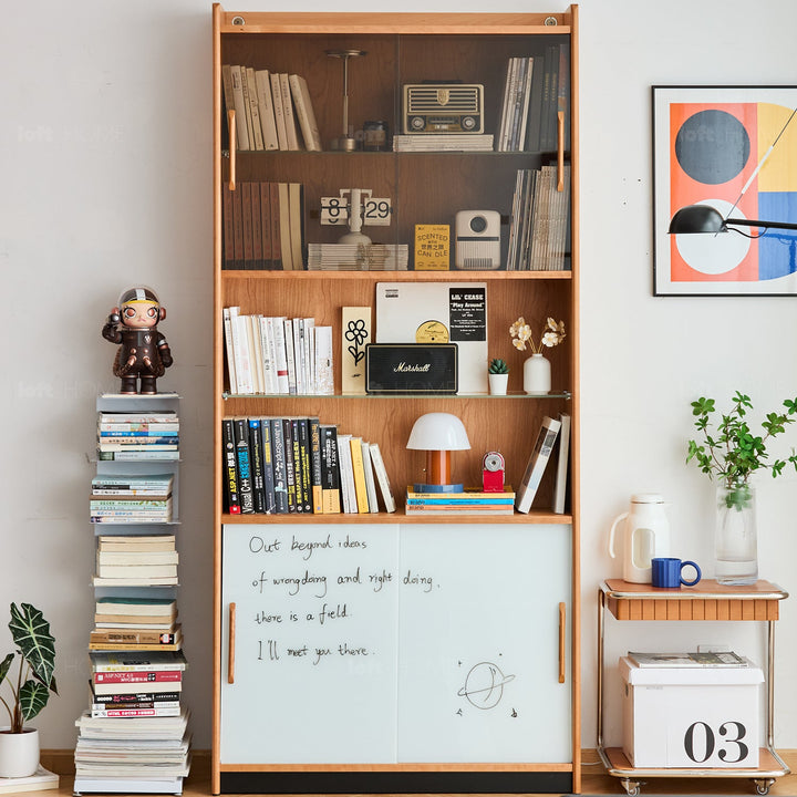 Scandinavian Cherry Wood Bookshelf Display Cabinet TIMELESS