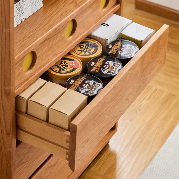 Scandinavian cherry wood chest of drawers timeless 4 detail 2.