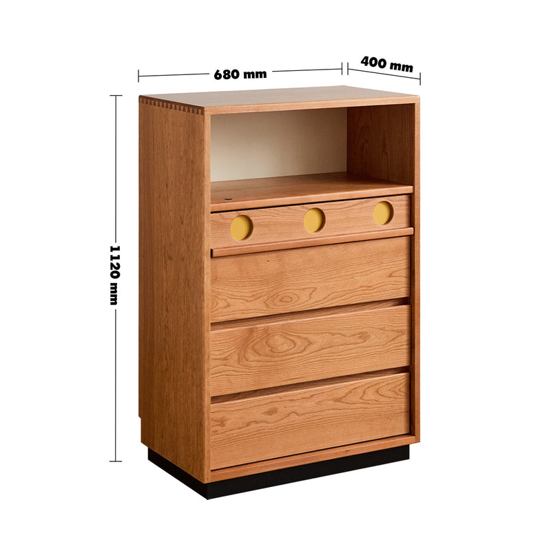 Scandinavian Cherry Wood Chest Of Drawers TIMELESS 4 Size Chart