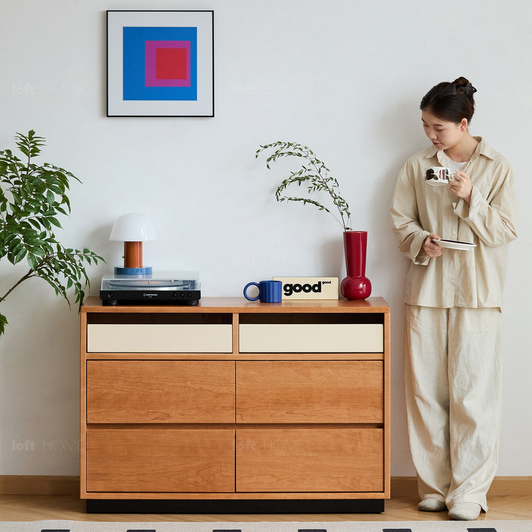 Scandinavian Cherry Wood Chest Of Drawers TIMELESS 6