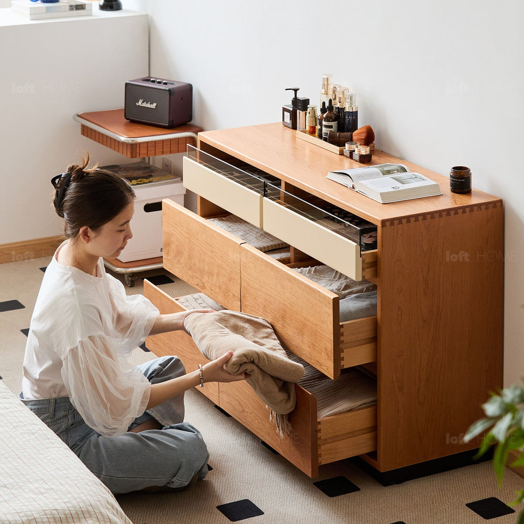 Scandinavian Cherry Wood Chest Of Drawers TIMELESS 6