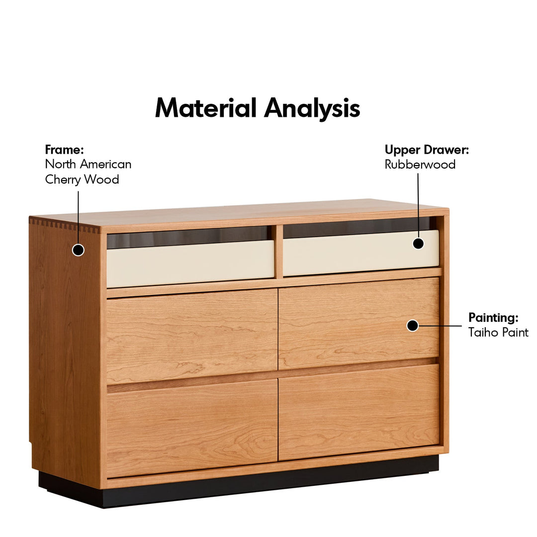 Scandinavian Cherry Wood Chest Of Drawers TIMELESS 6