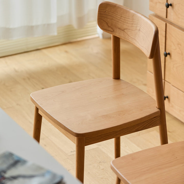Scandinavian Cherry Wood Dining Chair GREEN