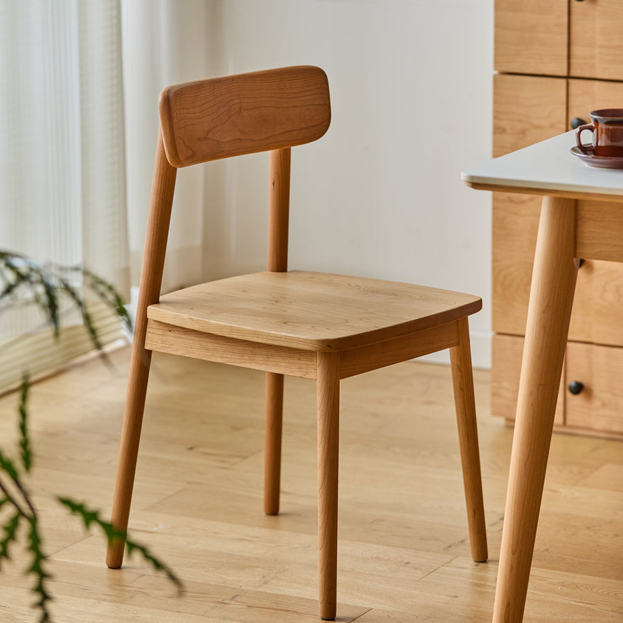 Scandinavian Cherry Wood Dining Chair GREEN