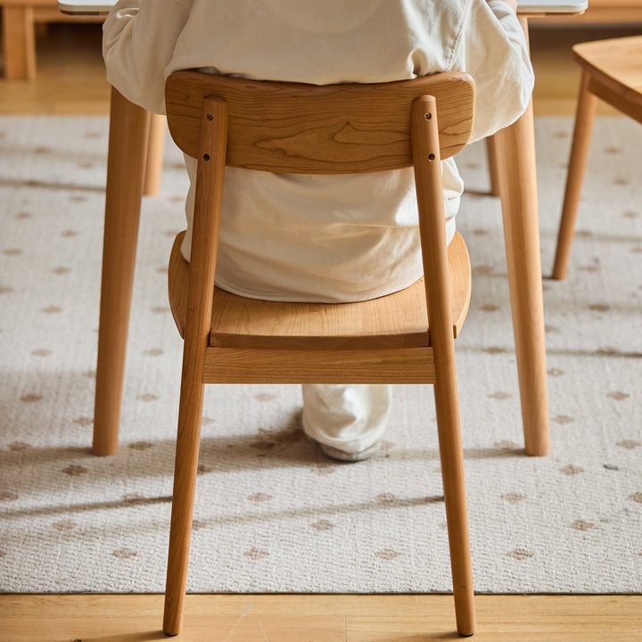 Scandinavian Cherry Wood Dining Chair GREEN