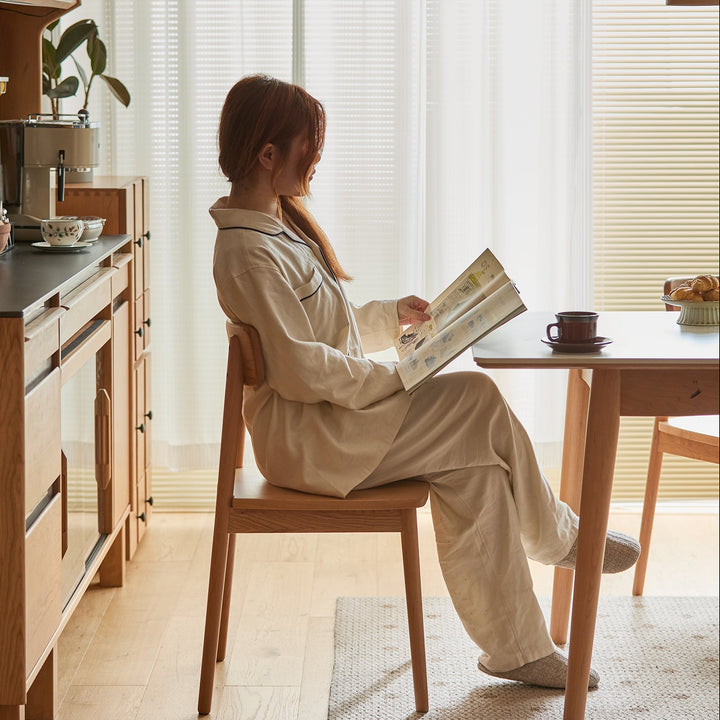 Scandinavian Cherry Wood Dining Chair GREEN