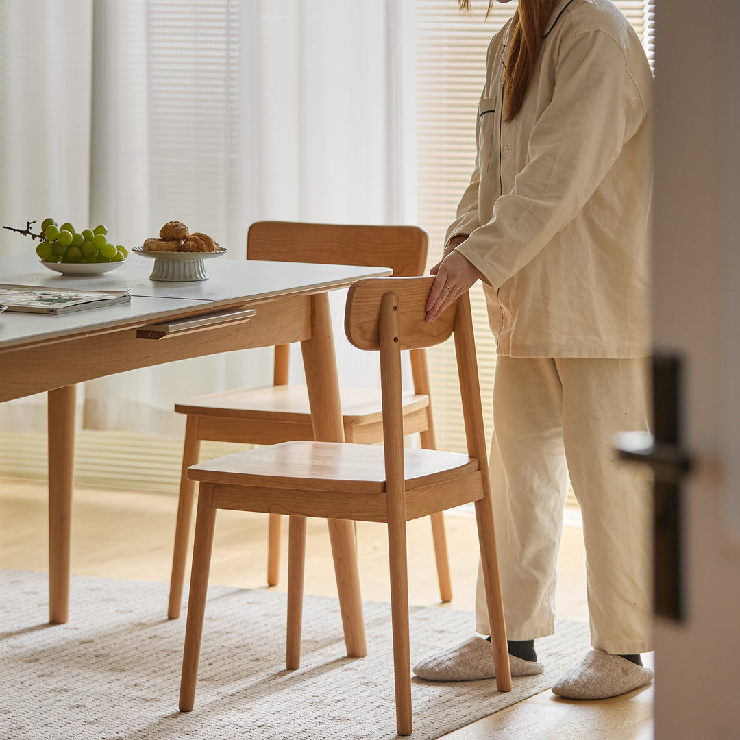 Scandinavian Cherry Wood Dining Chair GREEN