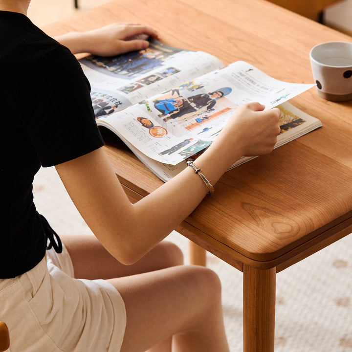 Scandinavian Cherry Wood Extendable Dining Table FOREST