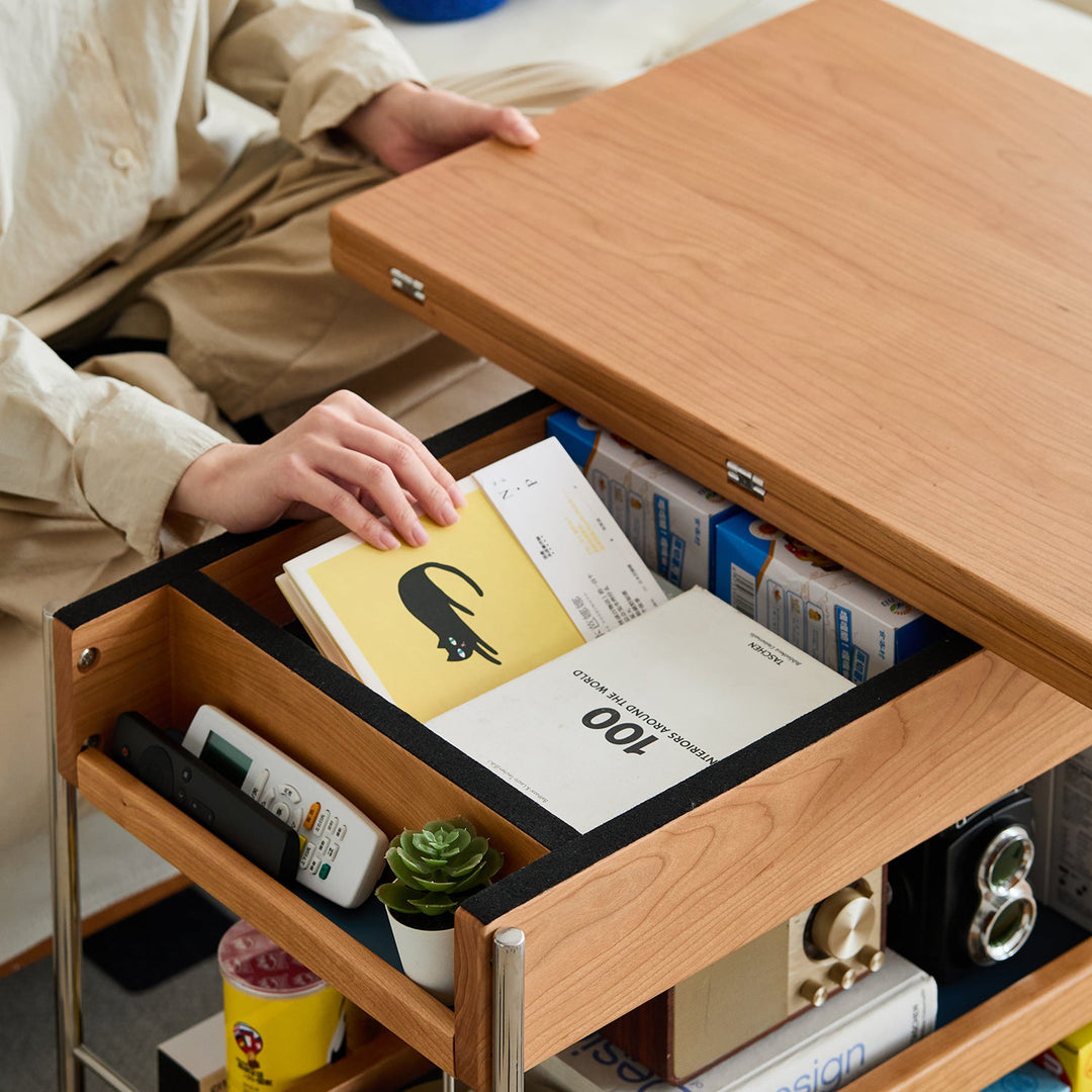 Scandinavian Cherry Wood Extendable Coffee Table TIMELESS
