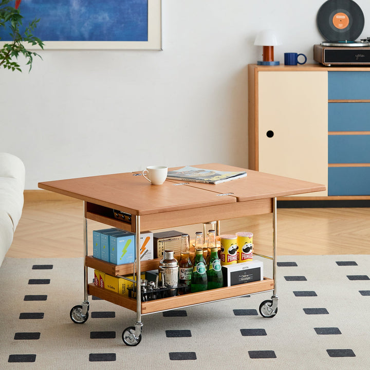 Scandinavian cherry wood extendable coffee table timeless primary product view.