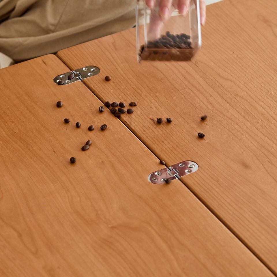 Scandinavian cherry wood extendable coffee table timeless color swatches.