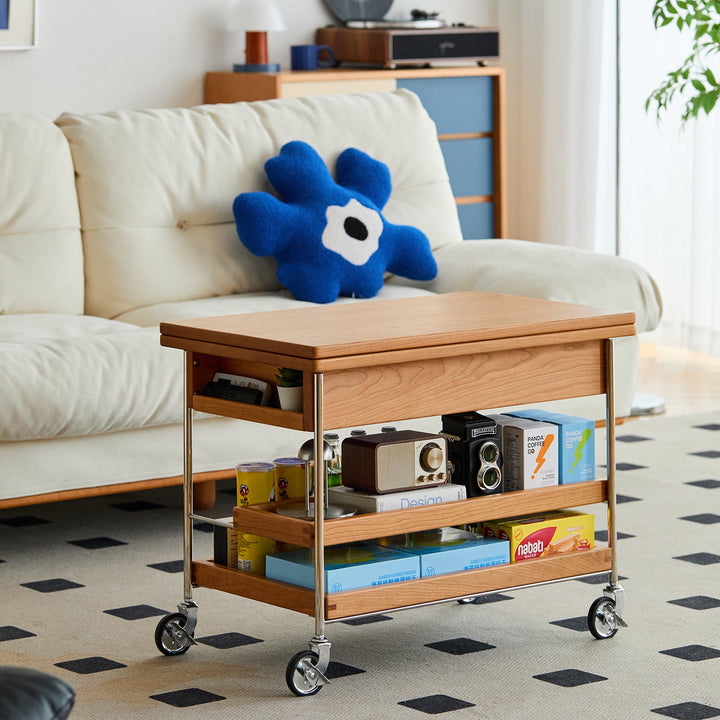 Scandinavian Cherry Wood Extendable Coffee Table TIMELESS