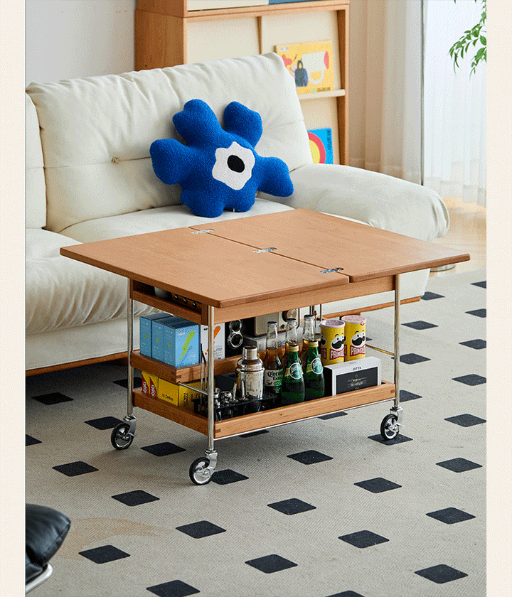 Scandinavian Cherry Wood Extendable Coffee Table TIMELESS